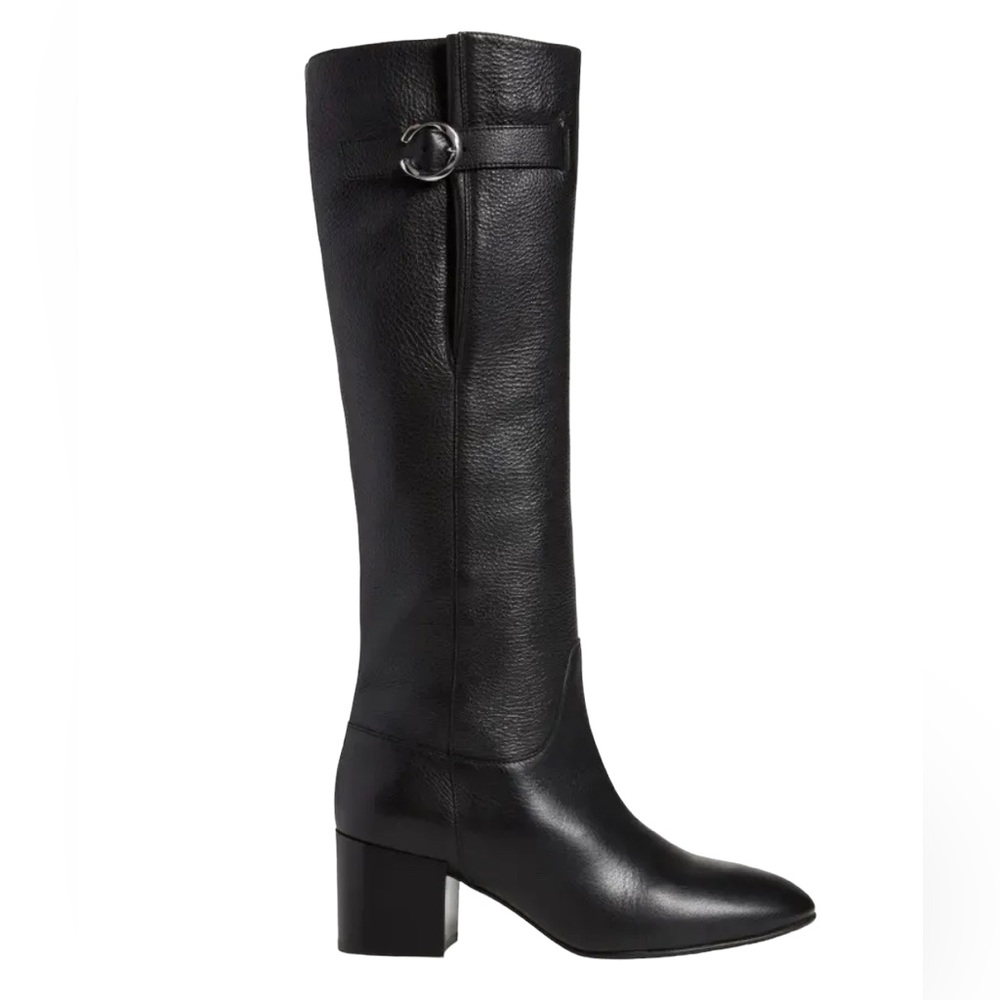 AQUATALIA FABRIANNA Black Leather Weatherproof Knee Length Adjustable Ca…